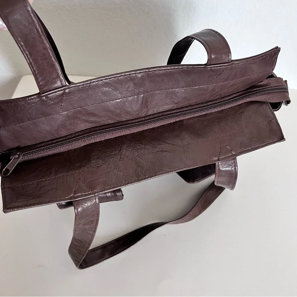 Vintage Bentley Brown Leather Shoulder Work Commuter Travel Bag Unisex